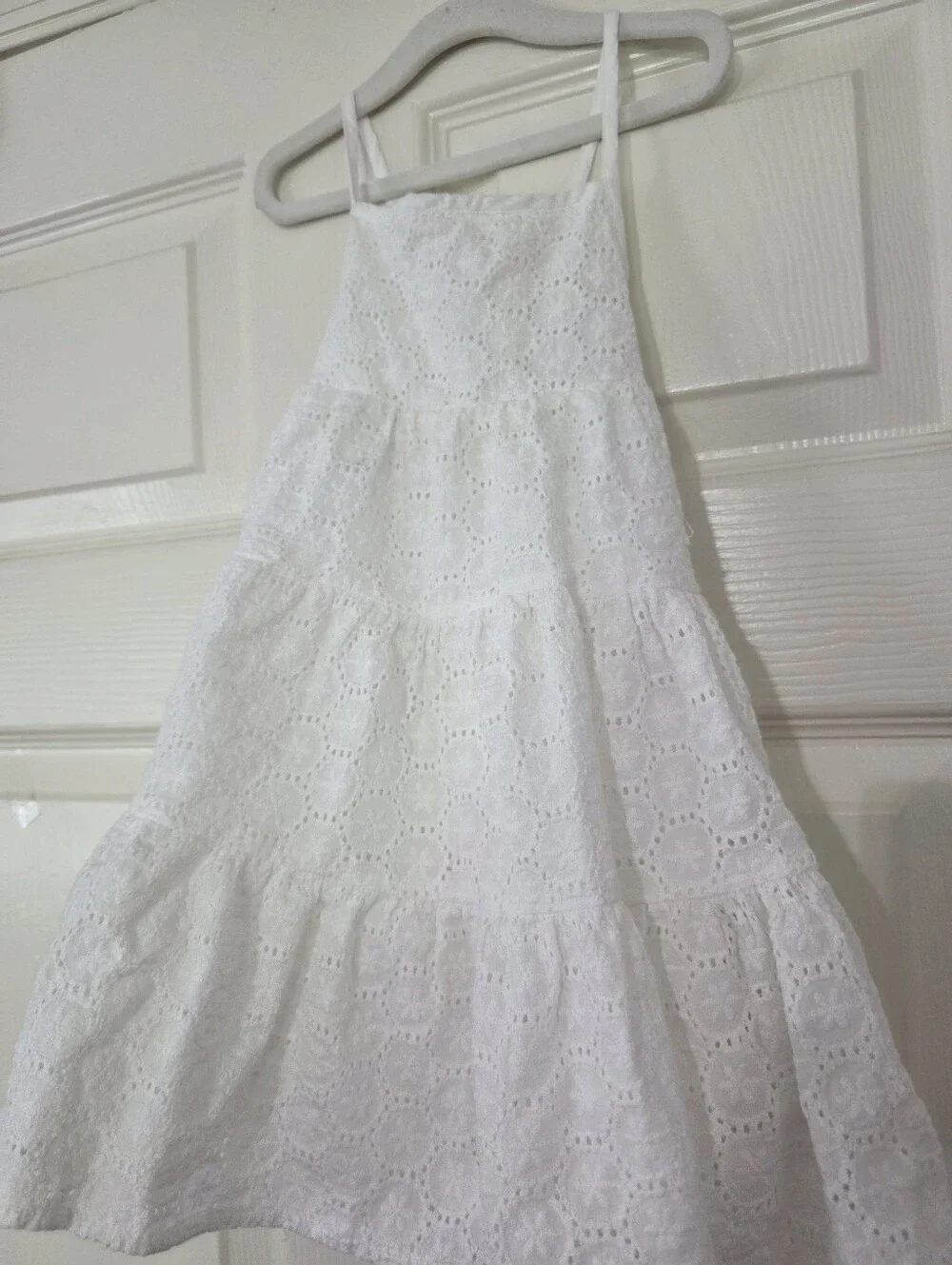Joie White Eyelet Tiered Sundress for Kids